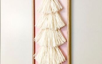DIY Letrero de árbol de Navidad con borlas