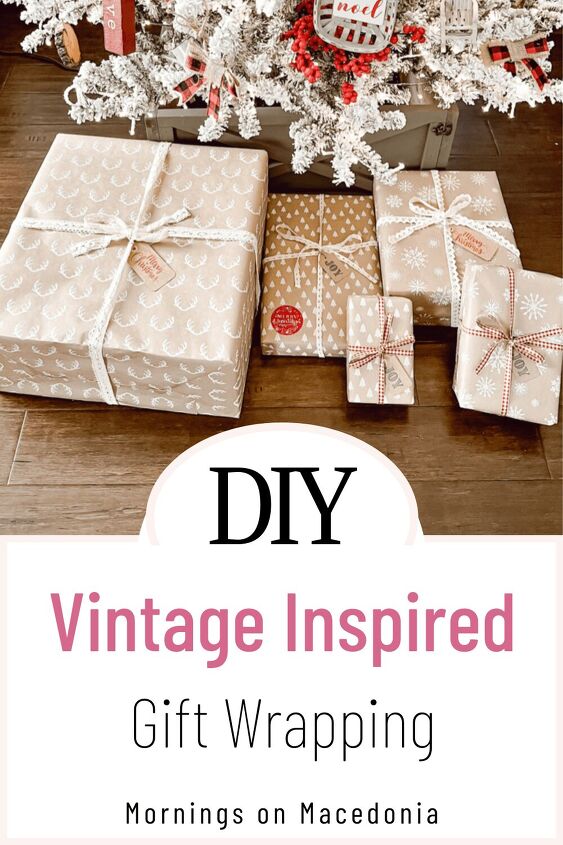 vintage inspired gift wrapping, Pin for later