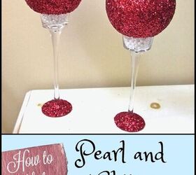 13 increbles ideas de decoracin navidea hechas con hallazgos de la tienda del dlar, DIY Glitter Pearls Candleholder Dollar Store Makeover How To