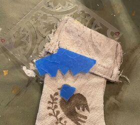 drop cloth stenciled stockings