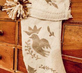 drop cloth stenciled stockings