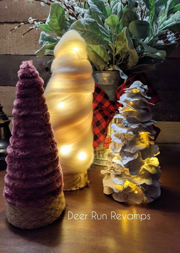 rboles de navidad de espuma de 3 maneras diferentes, Con luces de hadas