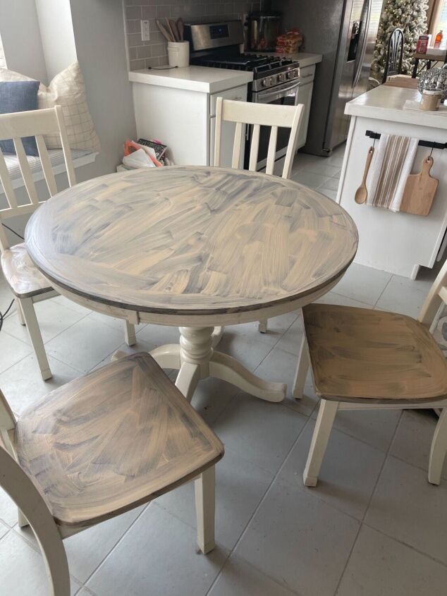 table makeover with liquid wood