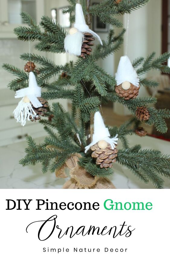 diy pinecone gnome ornaments christmas tree tour