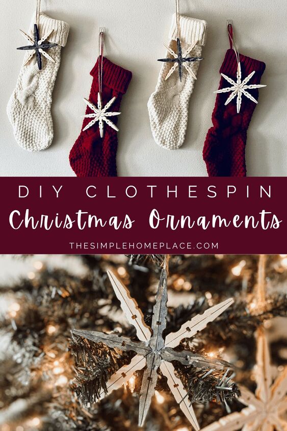 how to make diy clothespin snowflakes