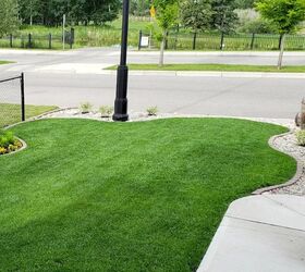 how to lay sod, green curvy lawn
