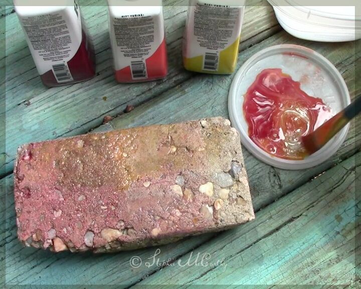 diy concrete glaze with fabric dye and sealer