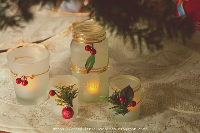 diy holiday glass candle display an upcycled craft