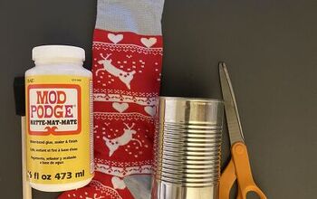 Cómo convertir una lata de sopa en un bonito portabolígrafos navideño