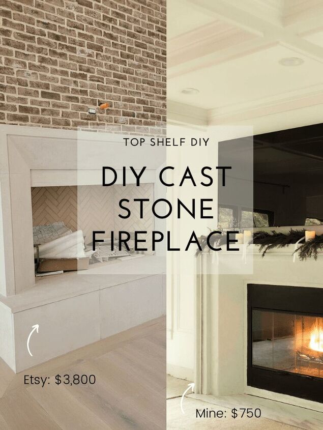 diy faux cast stone fireplace part 2