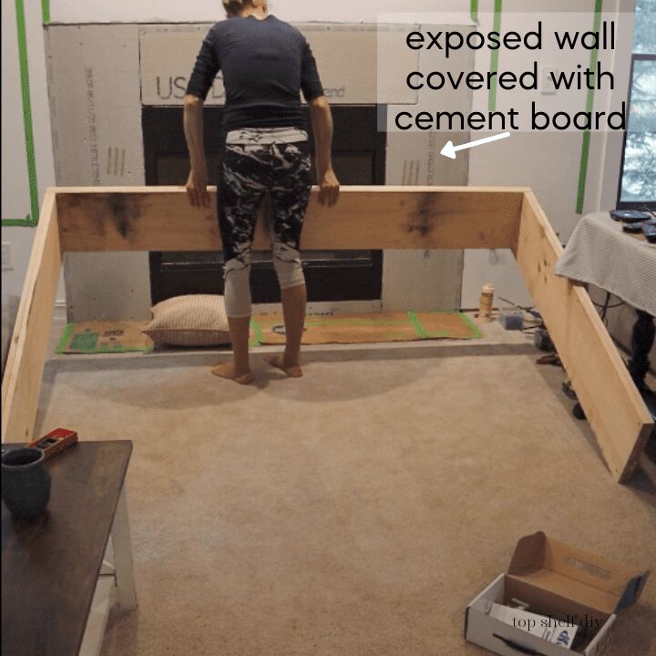 diy faux cast stone fireplace part 2