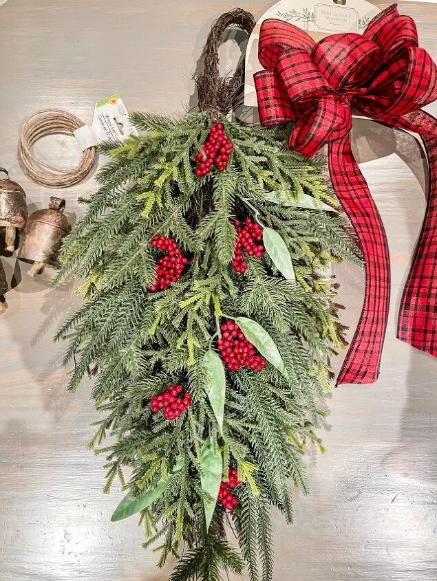 how to create a christmas swag wreath for your front door