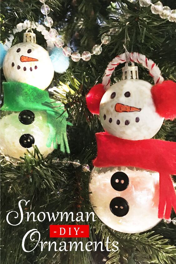 ornamentos de boneco de neve diy