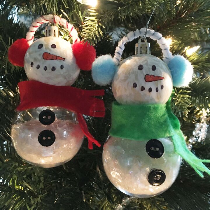 ornamentos de boneco de neve diy