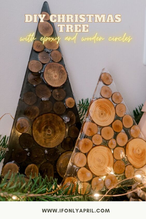 how to make an epoxy christmas tree with wooden circles