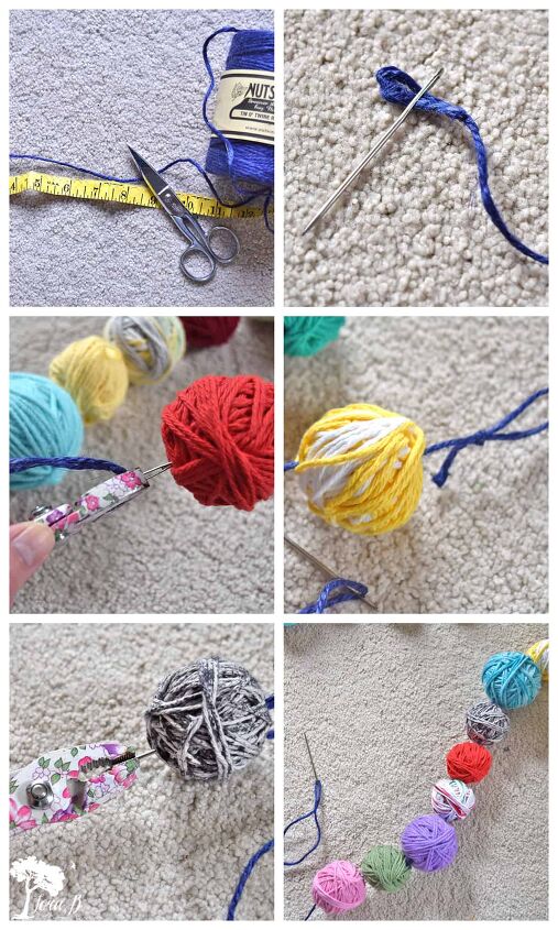 easy yarn ball garland how to
