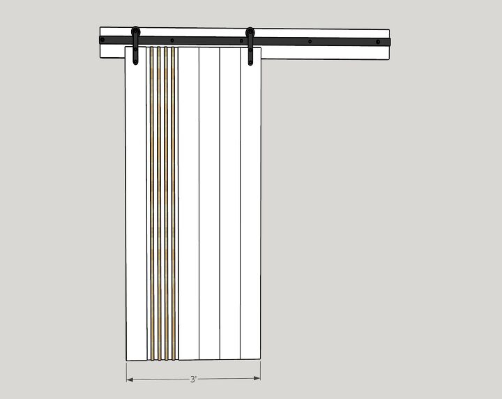 diy modern sliding barn door, Door Front