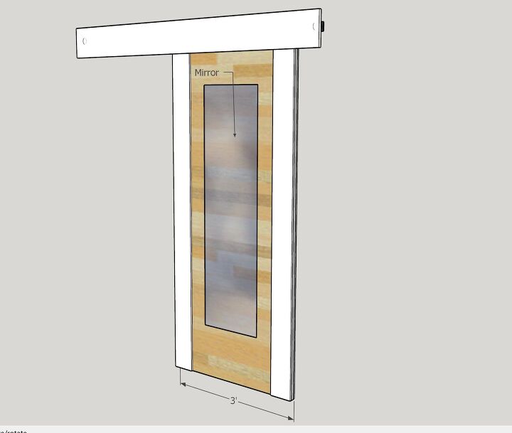 diy modern sliding barn door, Door Rear