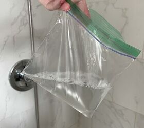 Fill a sandwich bag with vinegar and bring it into your shower for THIS