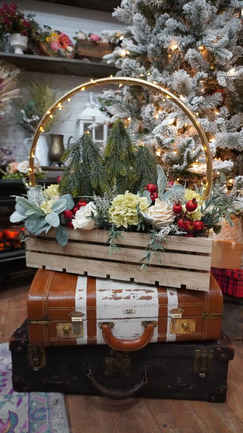 16 magnficas ideas de decoracin de granja para probar esta navidad, Centro de mesa navide o Hula Hoop