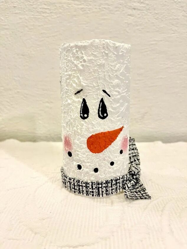 diy vela de mueco de nieve de dollar tree