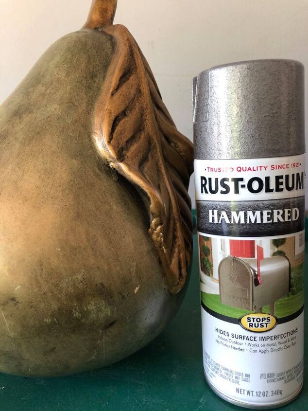 how to gold leaf anything, Rust Oleum Hammered spray paint covers a multitude of imperfections You can see it here