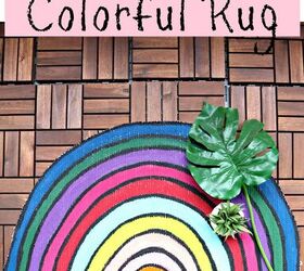 diy repurposed rug into a rainbow mat