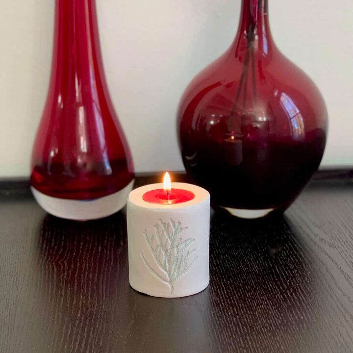 air dry clay candle holder for christmas