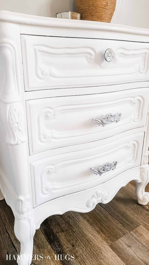 side table white chalk paint makeover