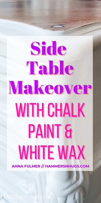 side table white chalk paint makeover