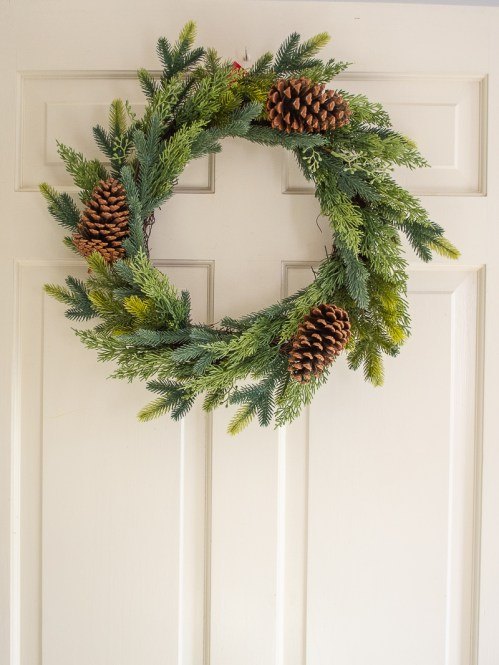 transform a mixed evergreen wreath from target with blooms