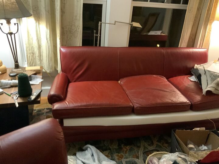 q how to firm up a leather sofa