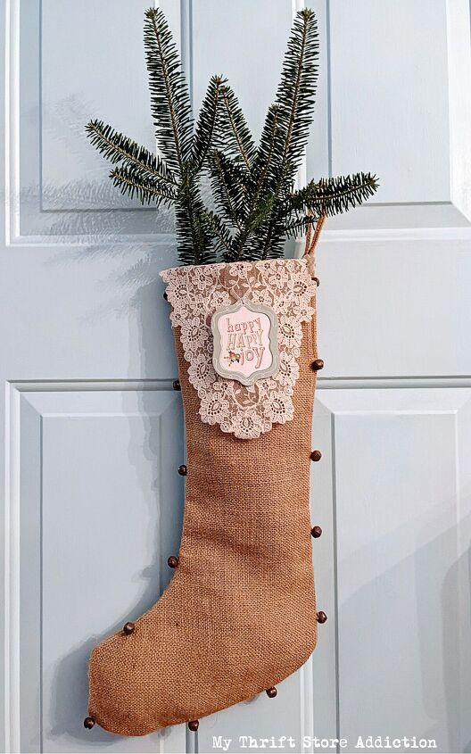 festive stocking door hanger wreath alternative