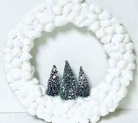 winter cotton ball wreath