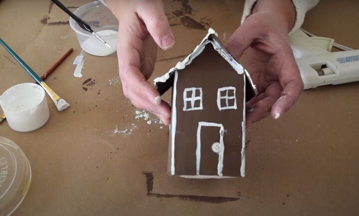 the easiest milk carton gingerbread house in a few steps, Easy gingerbread house milk carton decor