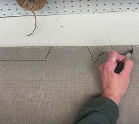 make a festive diy christmas doormat to welcome your guests, Tracing rooftops using a sharpie