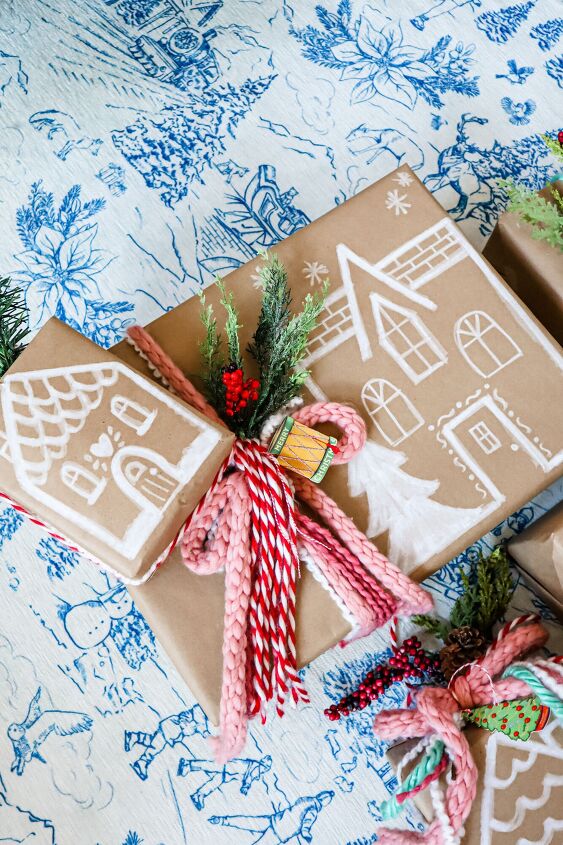 gingerbread house christmas gift wrap