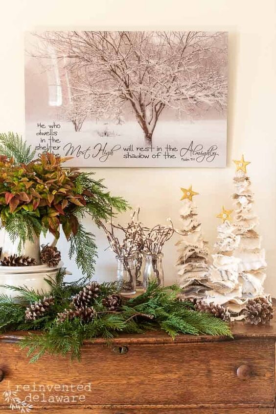 12 hermosos rboles de navidad que en realidad no son rboles, rboles de Navidad DIY de tela de gota para las fiestas