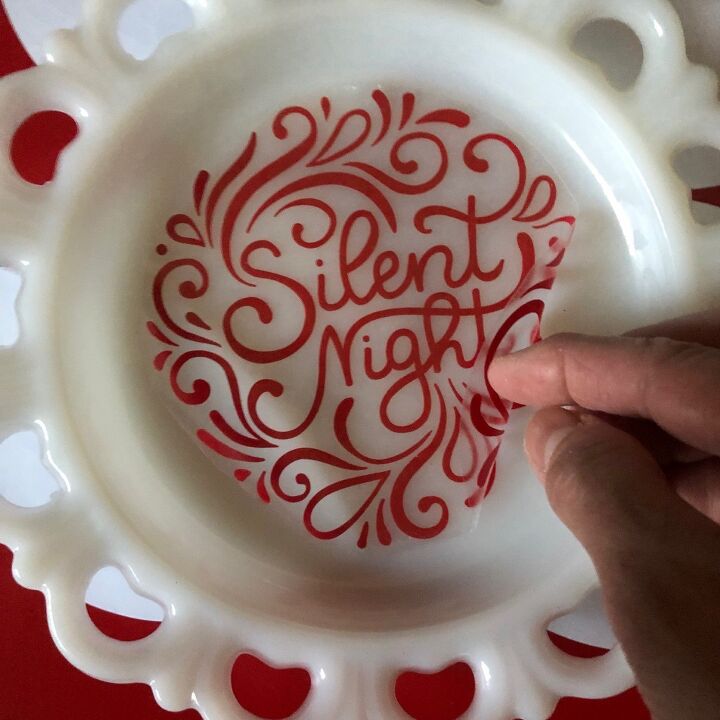 milk glass plates for christmas decor