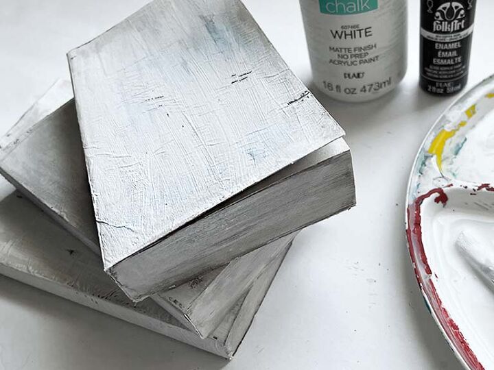 how to distress dollar store books with chalk paint