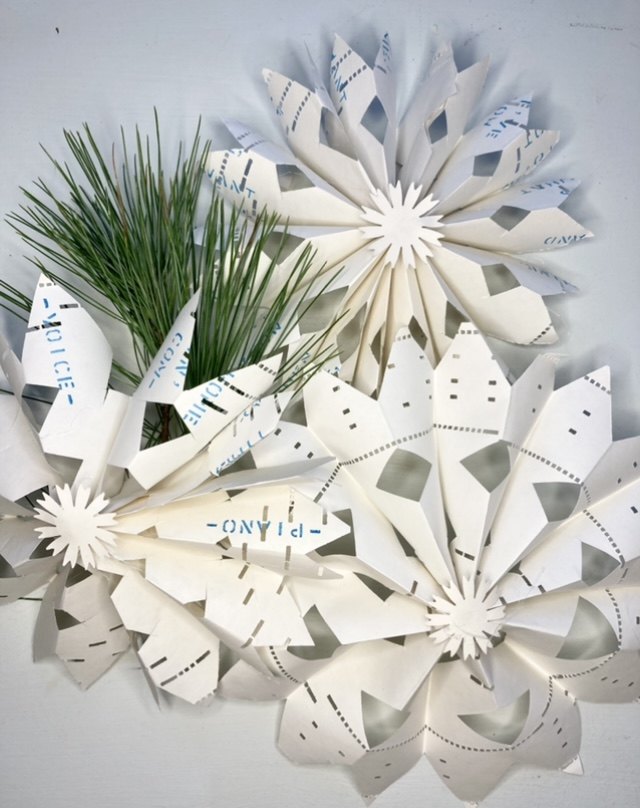 flocos de neve de papel fcil