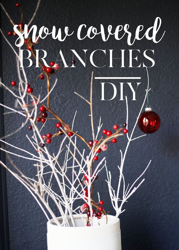 diy snow covered branches