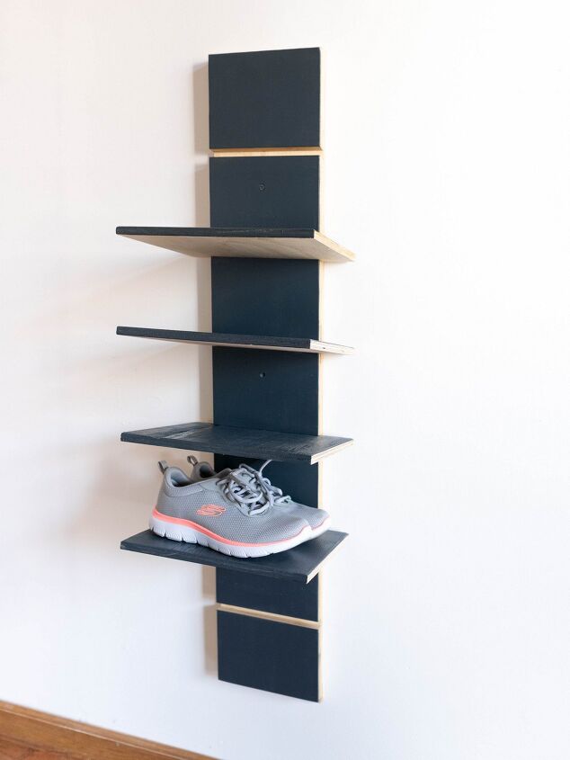 diy vertical shoe rack with adjustable shelves
