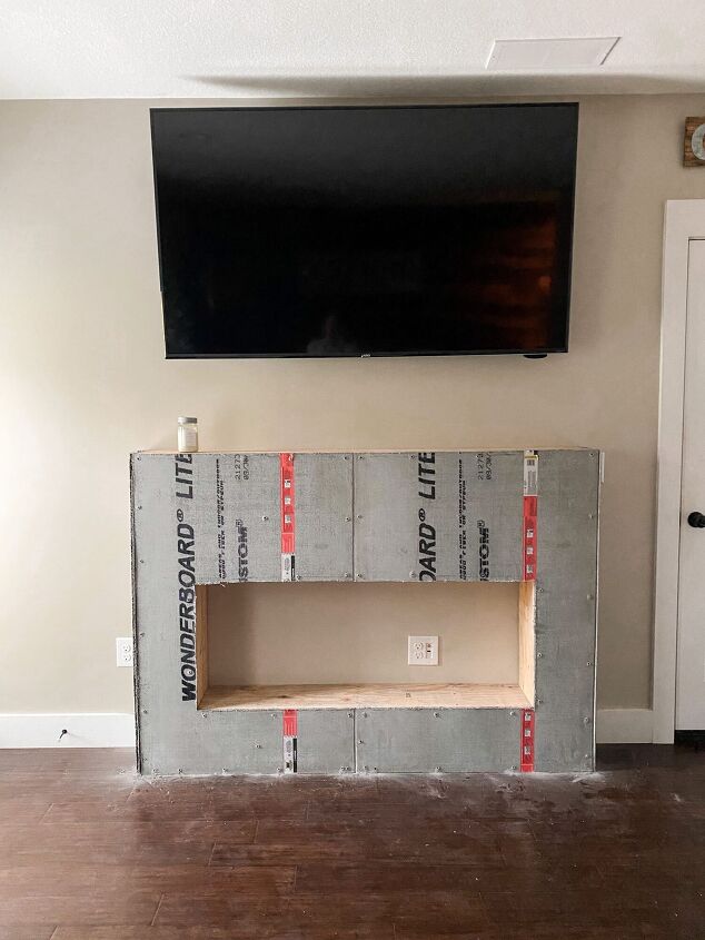 diy fireplace, Here you can see it really starting to take shape