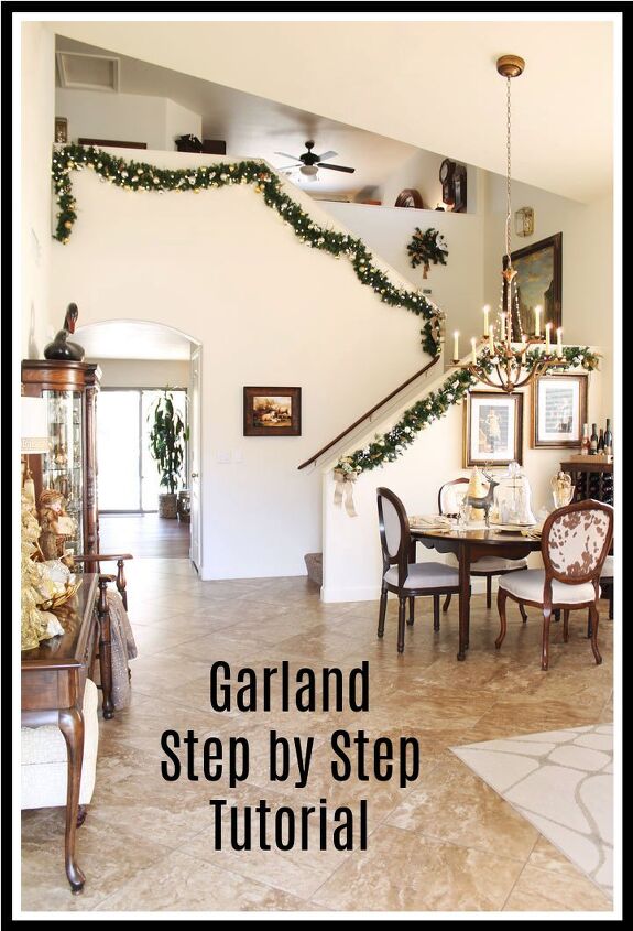 christmas stair garland step by step tutorial