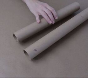 5 quick and easy steps to make a wrapping paper christmas tree, Two rolls of cardboard tubes