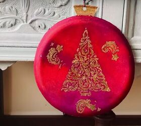 how to make an adorable tie dye paper plate ornament craft, Paper plate Christmas ornament