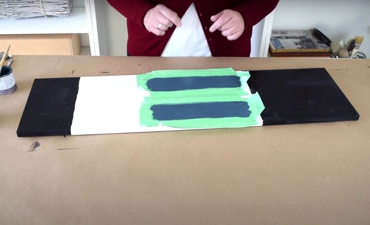 christmas dcor how to make a diy giant nutcracker, Painting the DIY giant nutcrackers vest