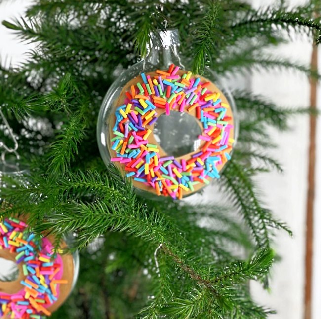 diy sprinkle donut ornament