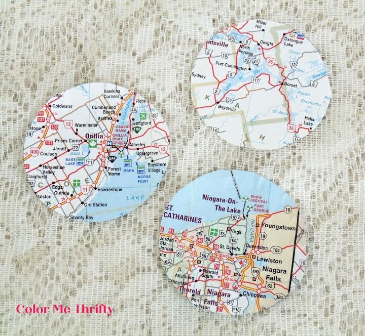 easy diy map ornaments from cosmetic containers
